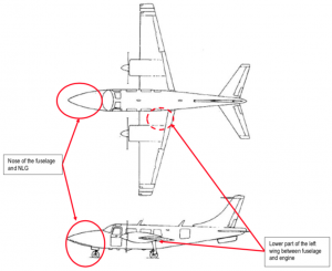 Piper Aerostar PA60-601P Aircraft damaged parts to be repaired